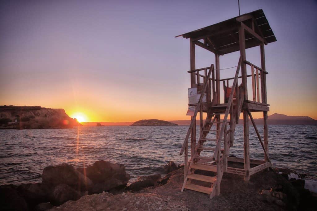 Sunset Lifeguard Station Crete