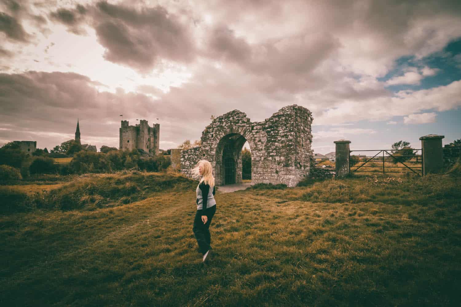 Natasha in a travel vest in Ireland