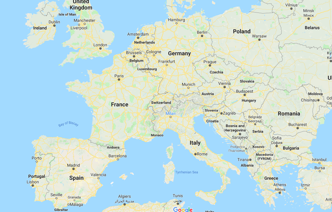 スイス旅行のヒント - ヨーロッパの地図