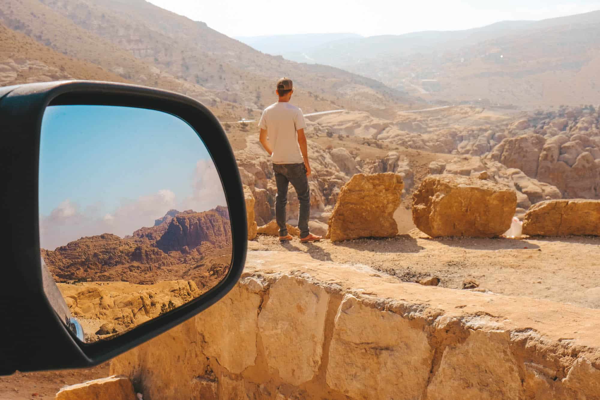 travel in jordan - rearview mirror