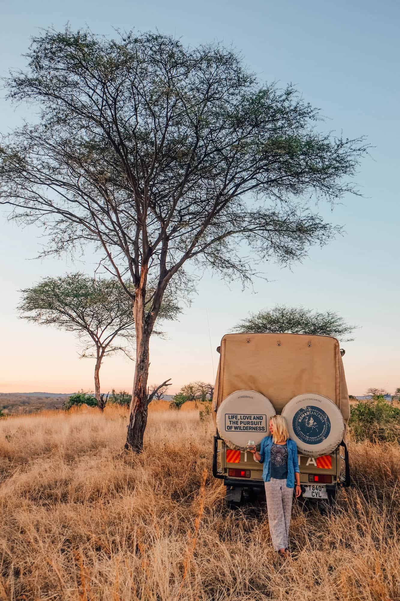 Relaxing with a gin and tonic on the game cruiser in Ruaha National Park