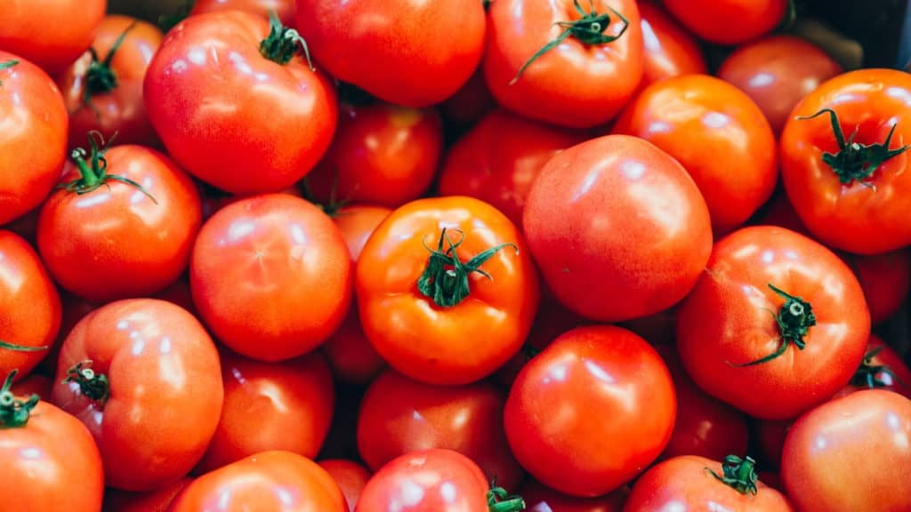 Fresh tomatoes at the market