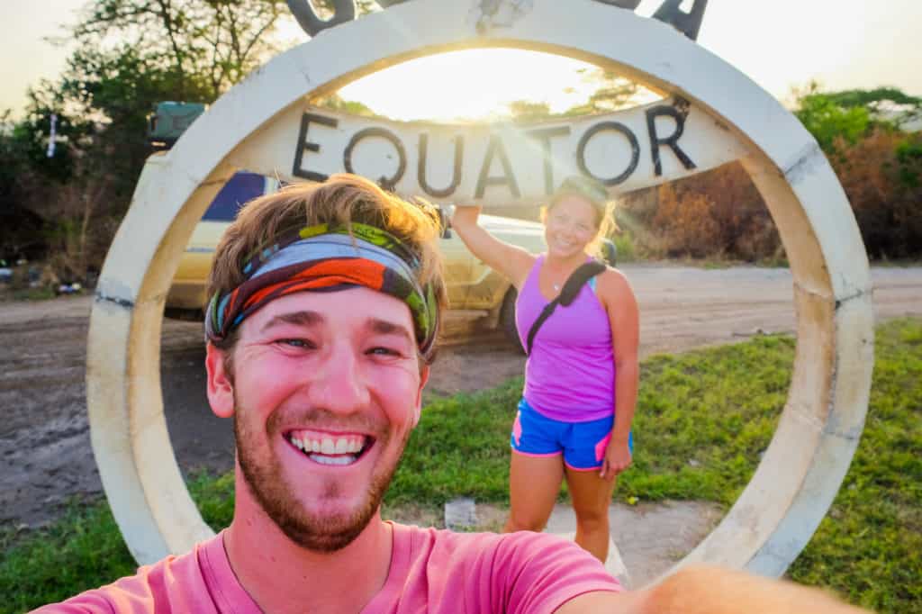 Drive Across Africa selfie at the Equator in Uganda