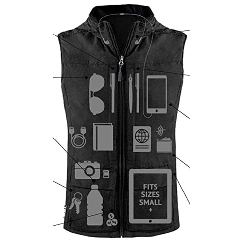 Travel waistcoat with hot sale lots of pockets