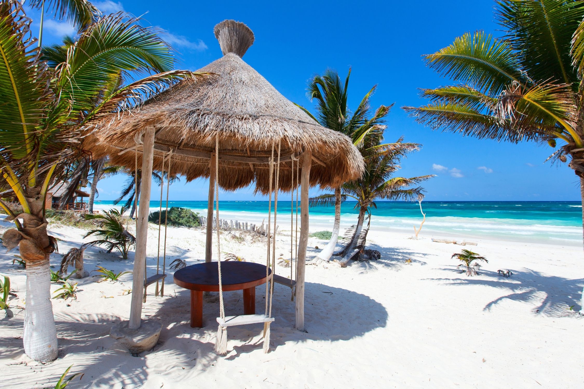 A table on the beach in Tulum