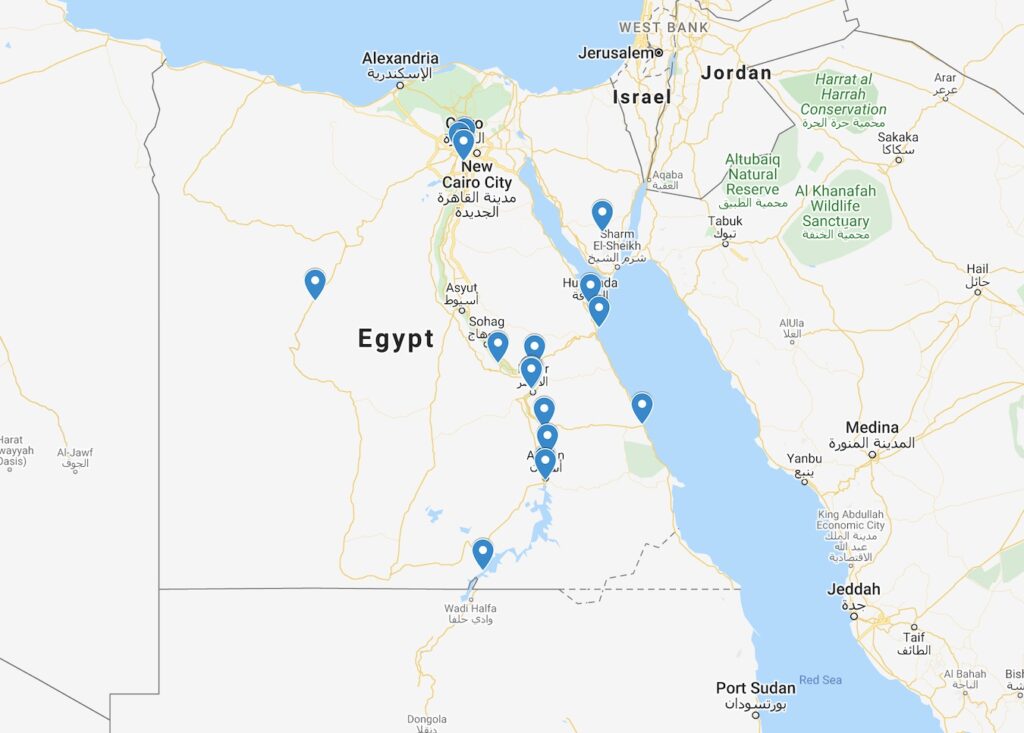 Places To Visit In Egypt Map