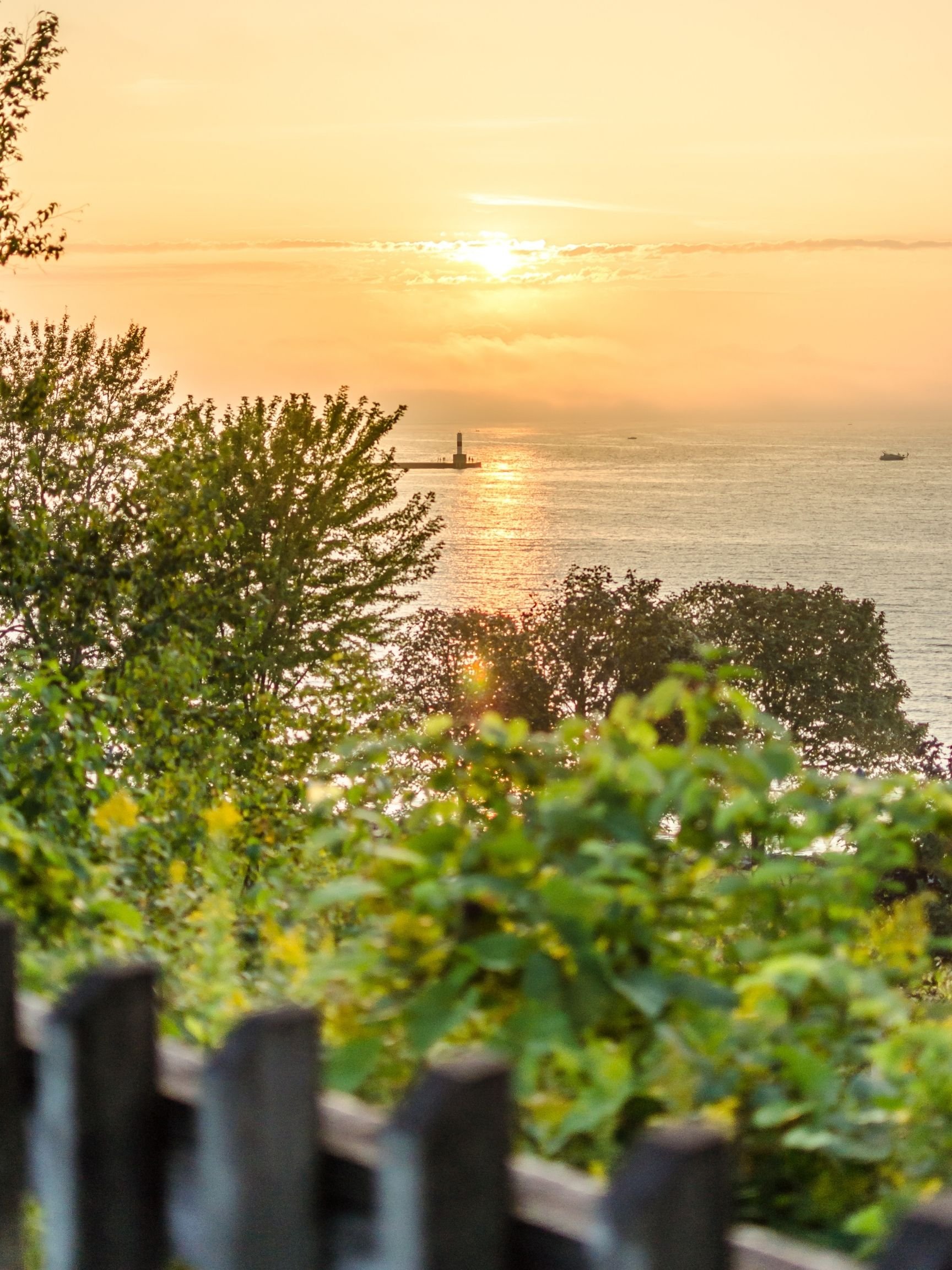 Petoskey Lighthouse in the Sunset