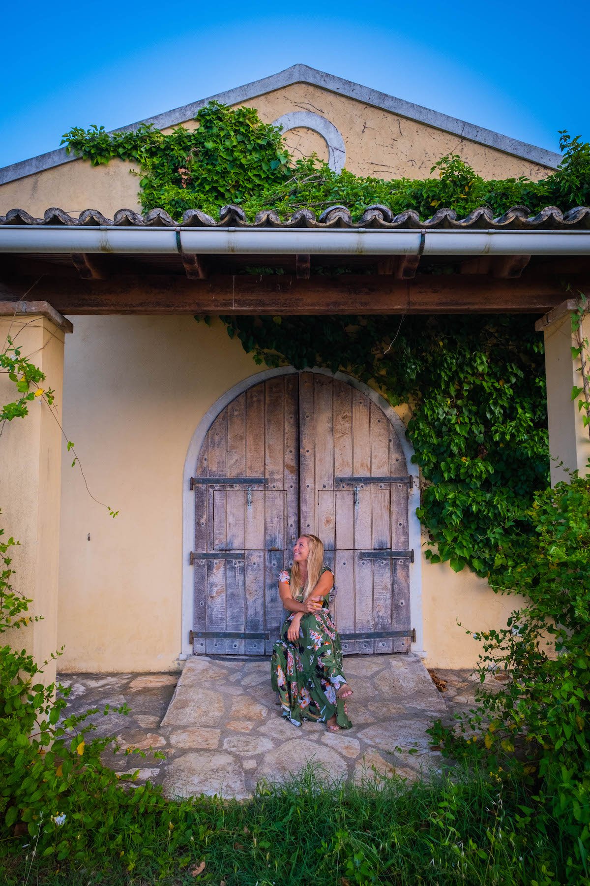 Natasha In A Summe Dress At A Winery On Corfu