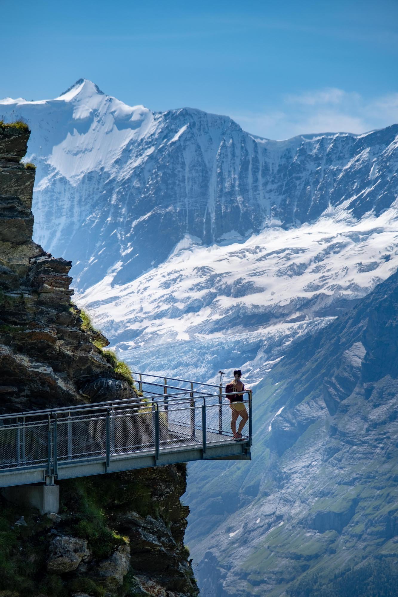 Natasha On The Grindelwald First Cliff Walk in Hiking Clothes