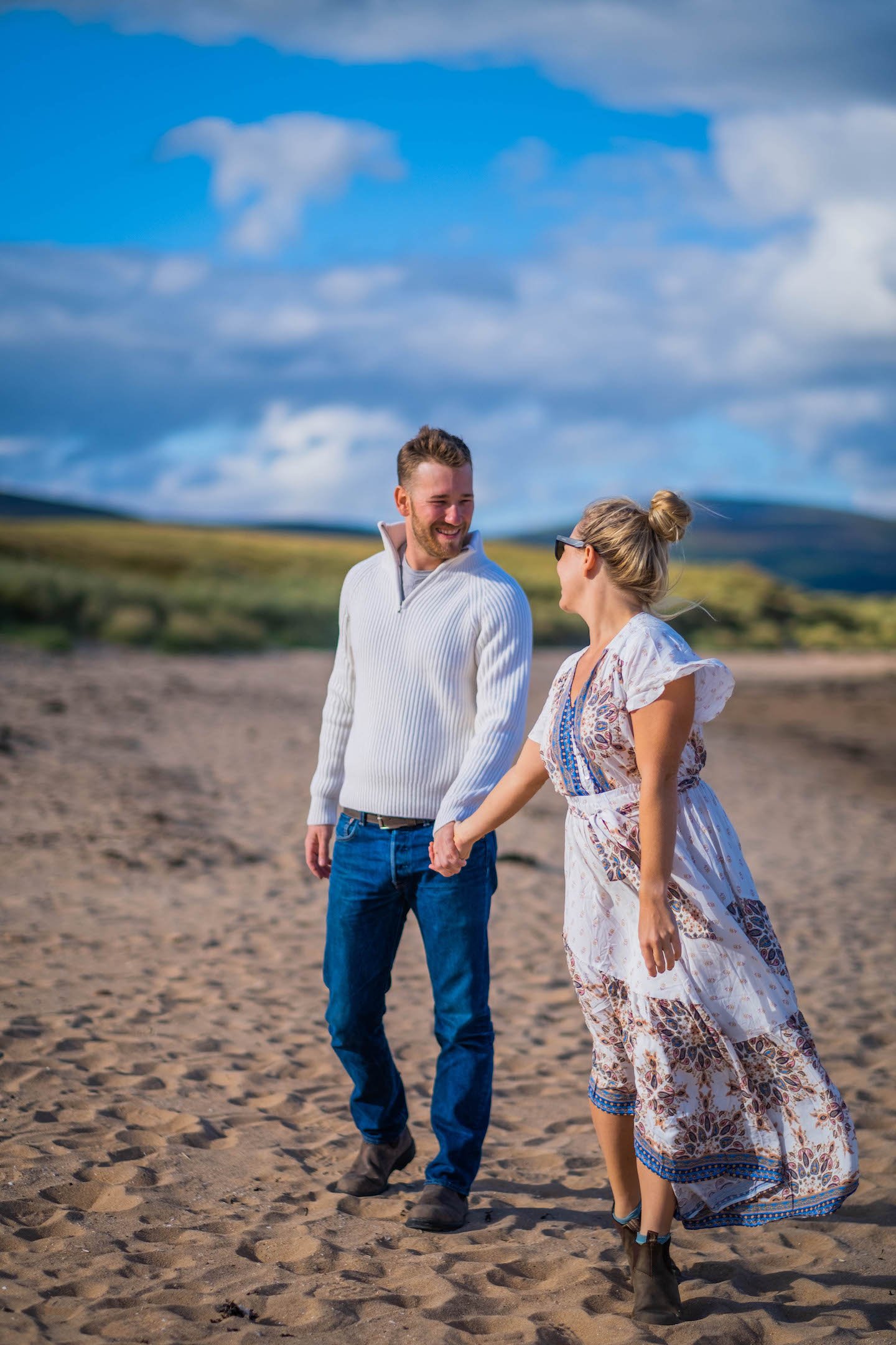 Cameron And Natasha On The Beach In Scotland